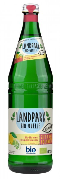 Landpark Bio-Quelle Zitrone Holunder trüb 12x0,7l (Glas)